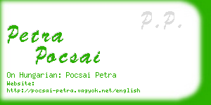 petra pocsai business card
